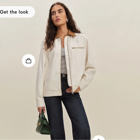 Reformation Harrison Utility Jacket Cream Brown Size S - Picture 5 of 11